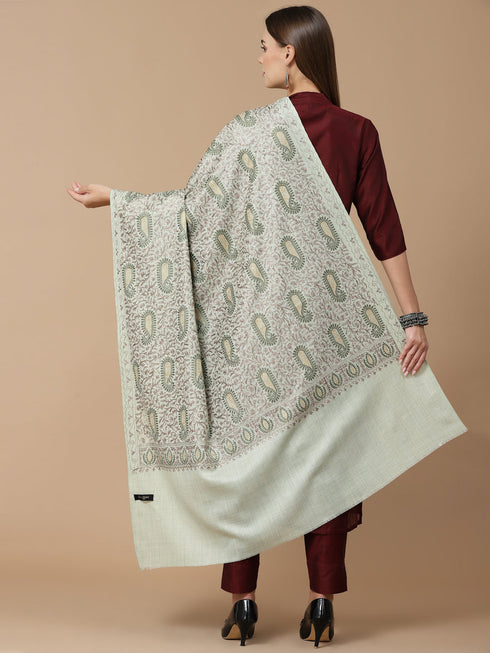 Women's Aari Embroidery Wool Shawl